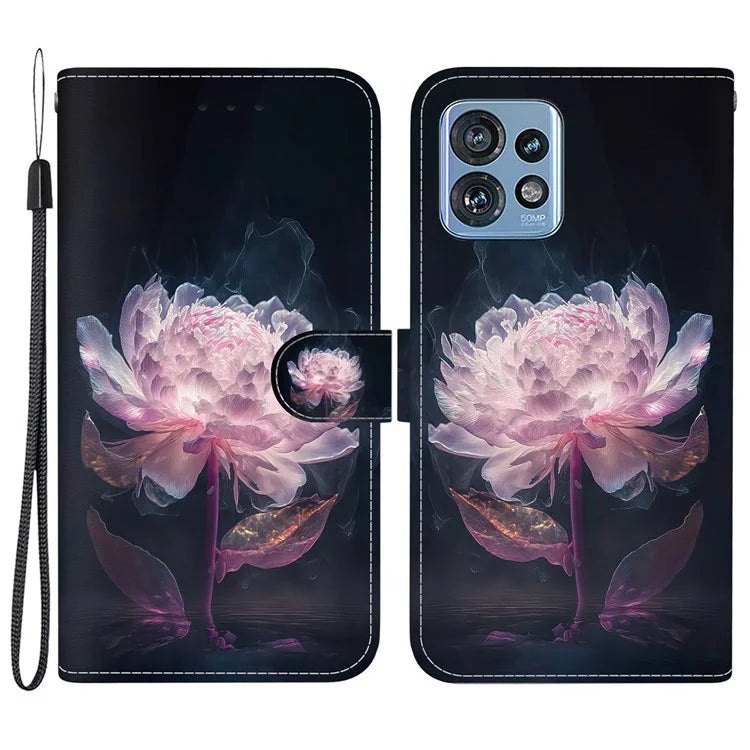 For Motorola Edge 40 Pro 5G Case PU Leather Wallet Pattern Phone Cover