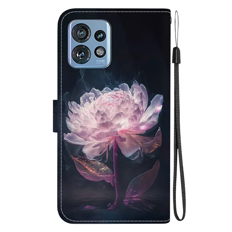 For Motorola Edge 40 Pro 5G Case PU Leather Wallet Pattern Phone Cover