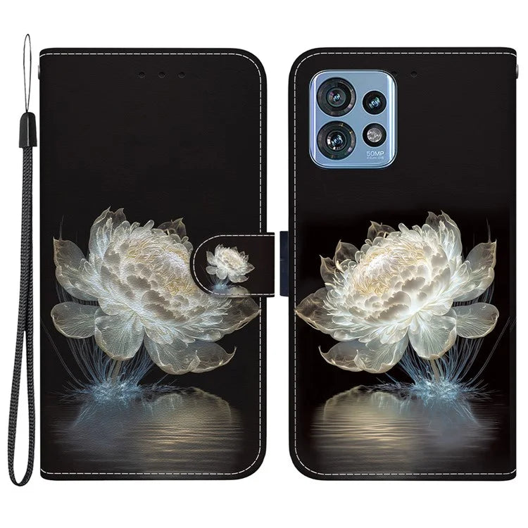 For Motorola Edge 40 Pro 5G Case PU Leather Wallet Pattern Phone Cover