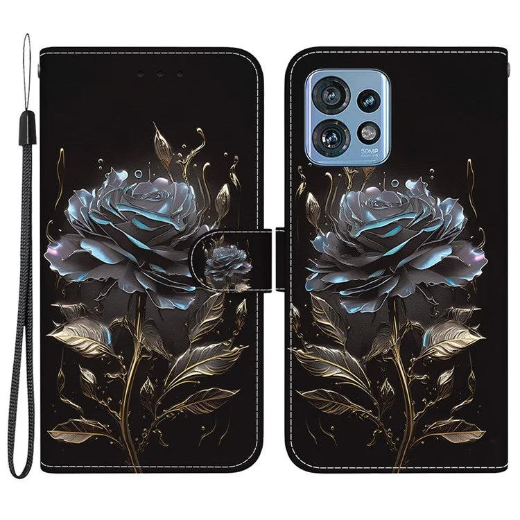 For Motorola Edge 40 Pro 5G Case PU Leather Wallet Pattern Phone Cover