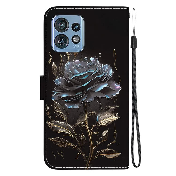 For Motorola Edge 40 Pro 5G Case PU Leather Wallet Pattern Phone Cover