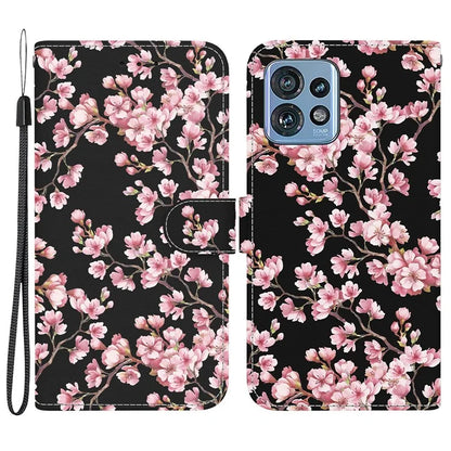 For Motorola Edge 40 Pro 5G Case PU Leather Wallet Pattern Phone Cover