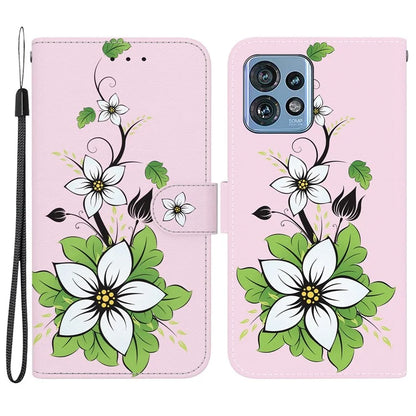 For Motorola Edge 40 Pro 5G Case PU Leather Wallet Pattern Phone Cover