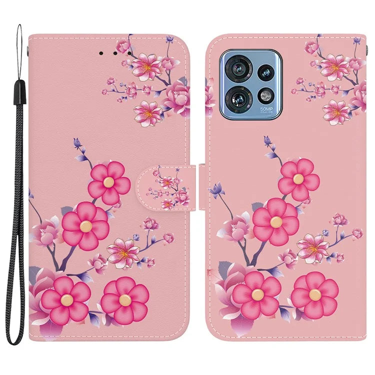 For Motorola Edge 40 Pro 5G Case PU Leather Wallet Pattern Phone Cover