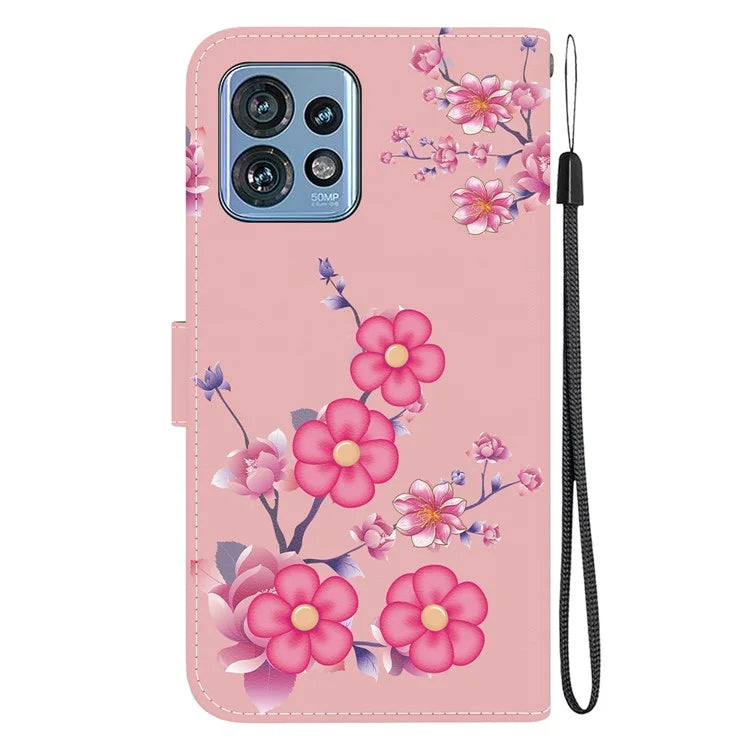 For Motorola Edge 40 Pro 5G Case PU Leather Wallet Pattern Phone Cover