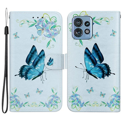 For Motorola Edge 40 Pro 5G Case PU Leather Wallet Pattern Phone Cover