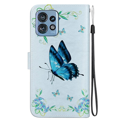 For Motorola Edge 40 Pro 5G Case PU Leather Wallet Pattern Phone Cover