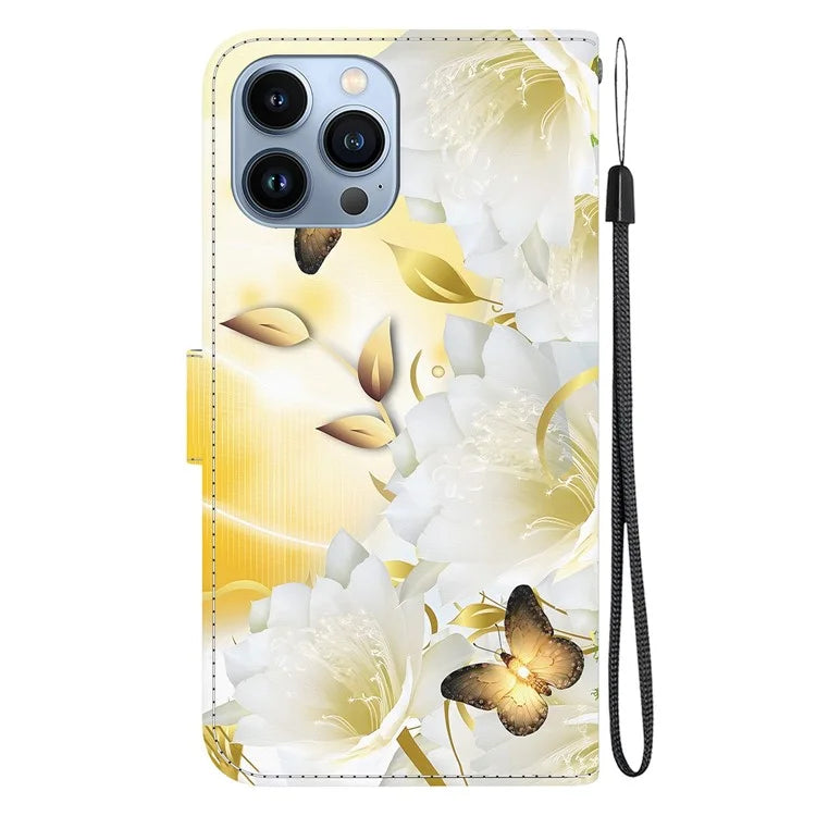 For iPhone 15 Pro Max Wallet Case PU Leather Pattern Magnetic Flip Phone Cover