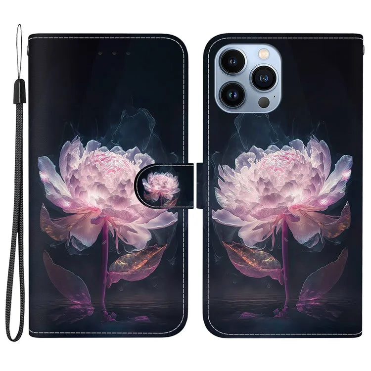 For iPhone 15 Pro Max Wallet Case PU Leather Pattern Magnetic Flip Phone Cover