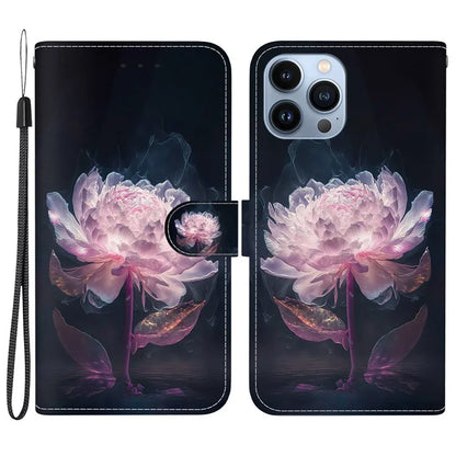 For iPhone 15 Pro Max Wallet Case PU Leather Pattern Magnetic Flip Phone Cover