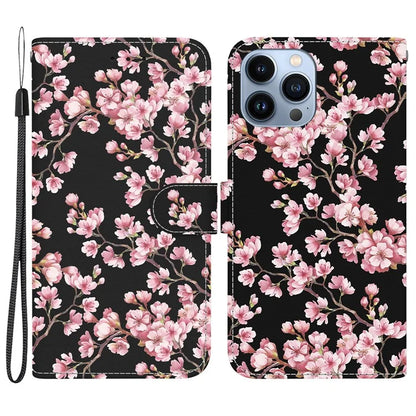 For iPhone 15 Pro Max Wallet Case PU Leather Pattern Magnetic Flip Phone Cover
