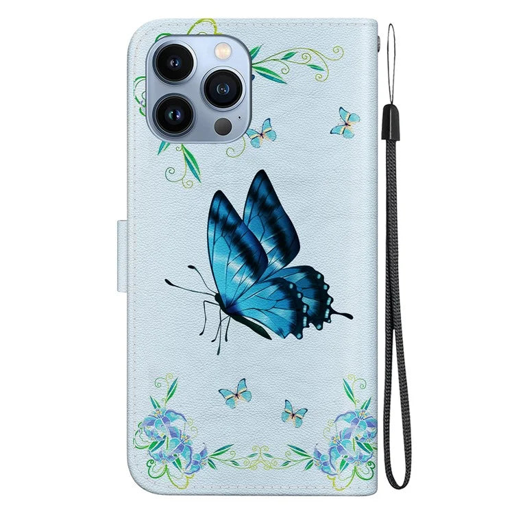 For iPhone 15 Pro Max Wallet Case PU Leather Pattern Magnetic Flip Phone Cover