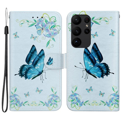 For Samsung Galaxy S23 Ultra Case PU Leather Pattern Flip Folio Phone Cover
