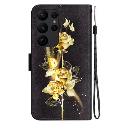 For Samsung Galaxy S23 Ultra Case PU Leather Pattern Flip Folio Phone Cover