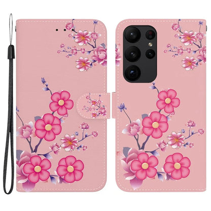 For Samsung Galaxy S23 Ultra Case PU Leather Pattern Flip Folio Phone Cover