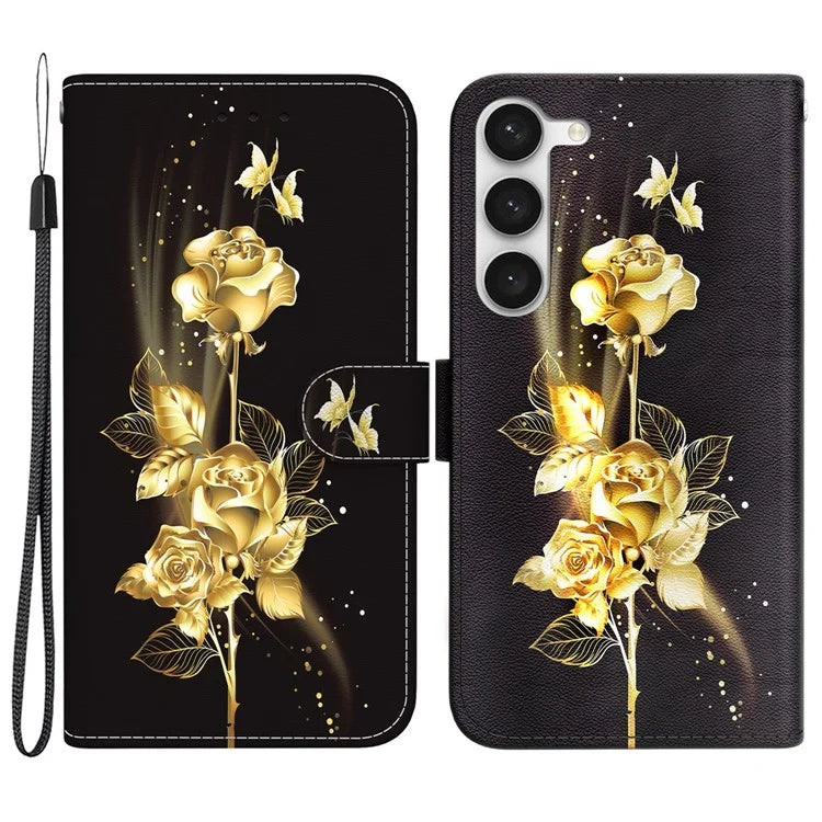 For Samsung Galaxy S23 Case PU Leather Stand Magnetic Closure Phone Cover