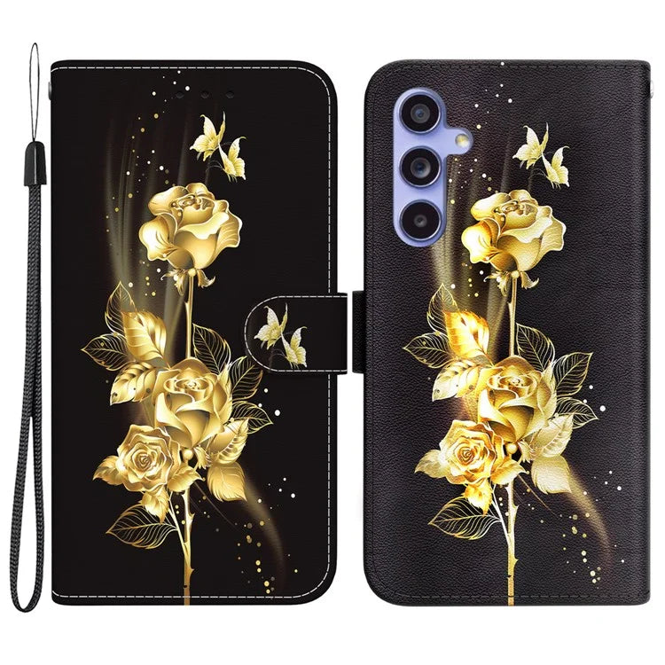 For Samsung Galaxy S23 FE Case PU Leather Pattern Printing Folio Phone Cover