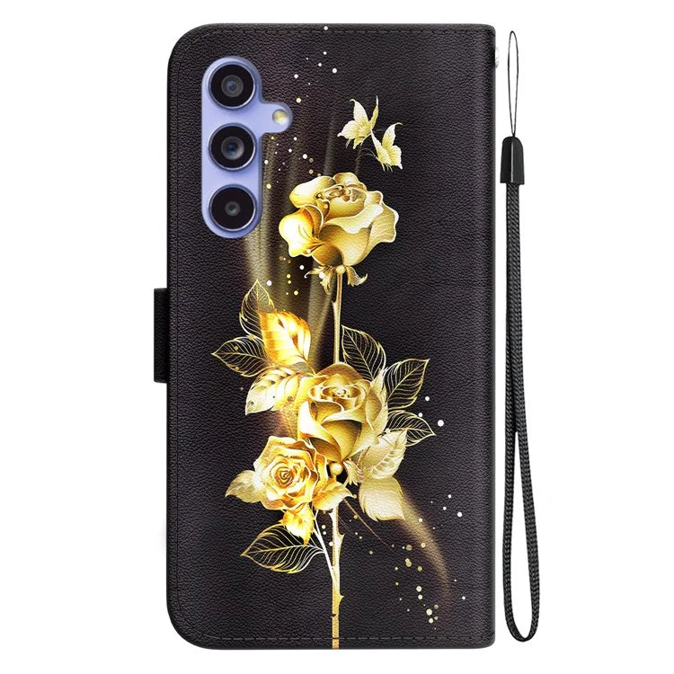 For Samsung Galaxy S23 FE Case PU Leather Pattern Printing Folio Phone Cover