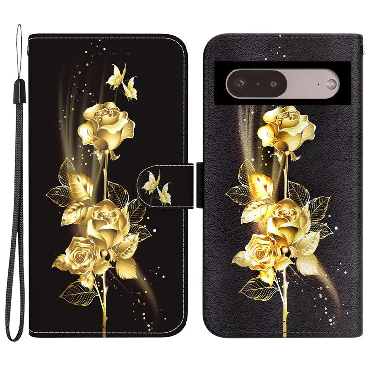 For Google Pixel 7 Pro 5G Case Pattern PU Leather Folio Stand Phone Cover
