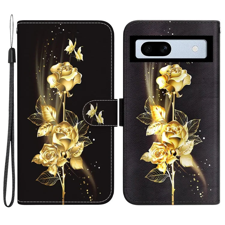 For Google Pixel 7a Case PU Leather Pattern Protective Flip Phone Cover