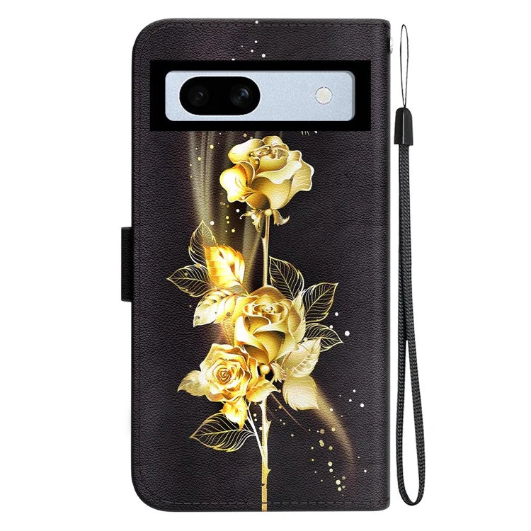 For Google Pixel 7a Case PU Leather Pattern Protective Flip Phone Cover