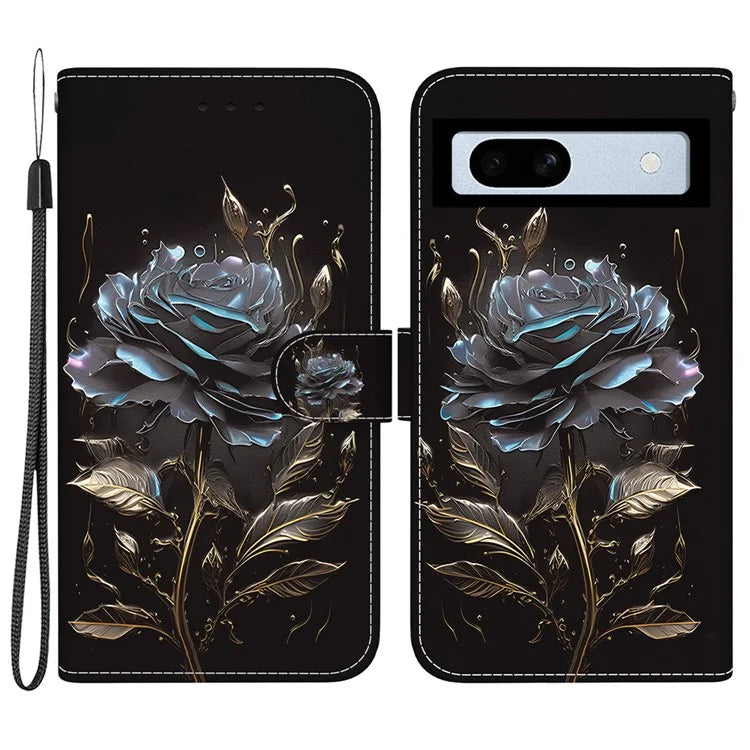 For Google Pixel 7a Case PU Leather Pattern Protective Flip Phone Cover