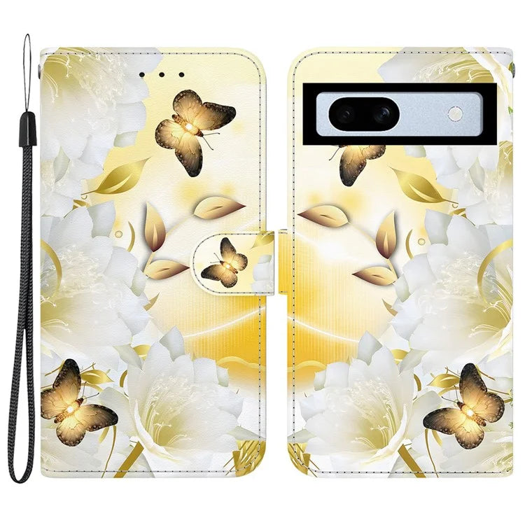 For Google Pixel 7a Case PU Leather Pattern Protective Flip Phone Cover