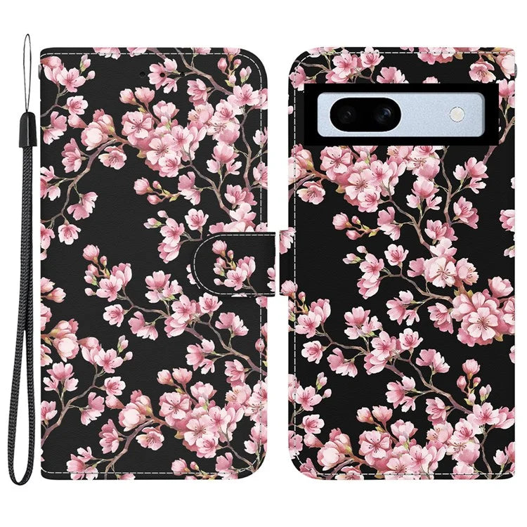 For Google Pixel 7a Case PU Leather Pattern Protective Flip Phone Cover