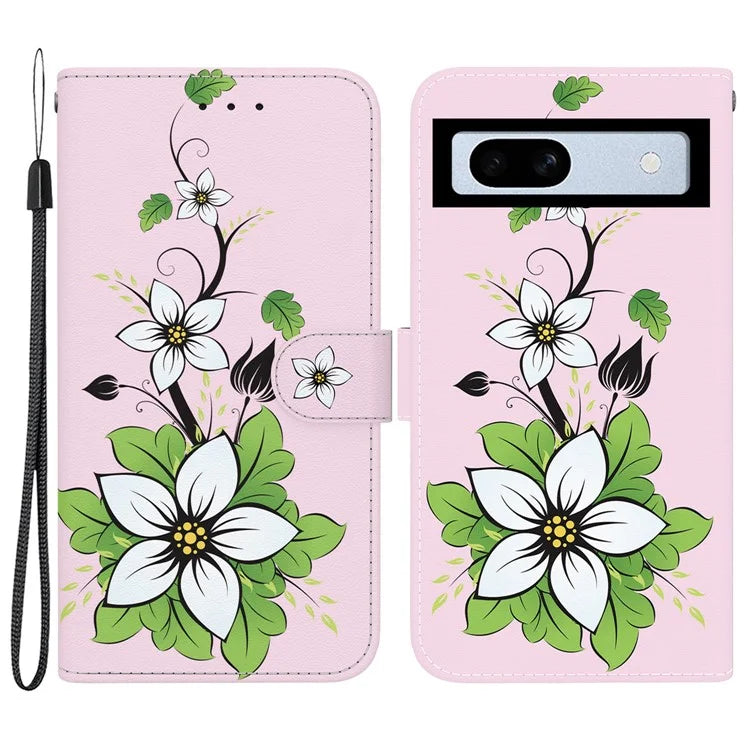 For Google Pixel 7a Case PU Leather Pattern Protective Flip Phone Cover