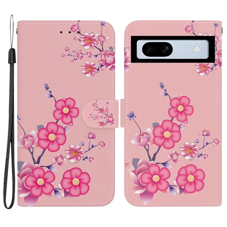 For Google Pixel 7a Case PU Leather Pattern Protective Flip Phone Cover