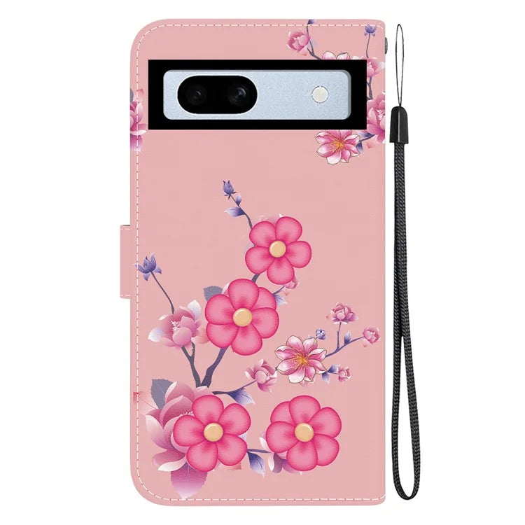 For Google Pixel 7a Case PU Leather Pattern Protective Flip Phone Cover