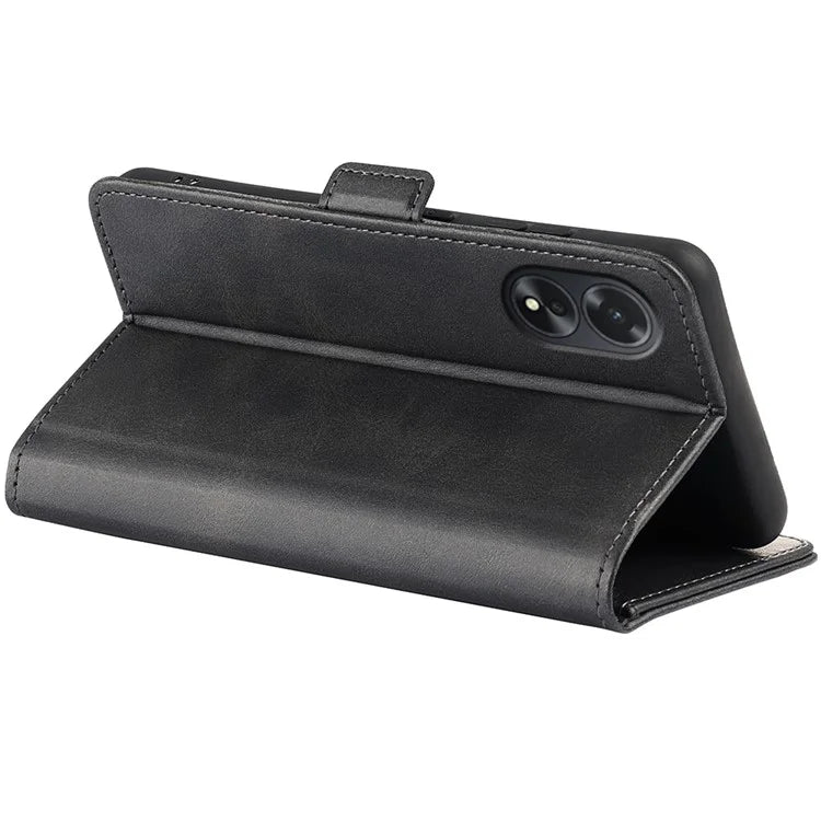 For Oppo A38 4G Case Drop Protection Calf Texture Phone Cover Leather Wallet Stand Shell