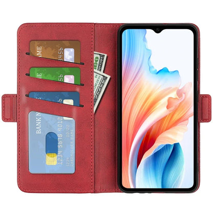 For Oppo A38 4G Case Drop Protection Calf Texture Phone Cover Leather Wallet Stand Shell