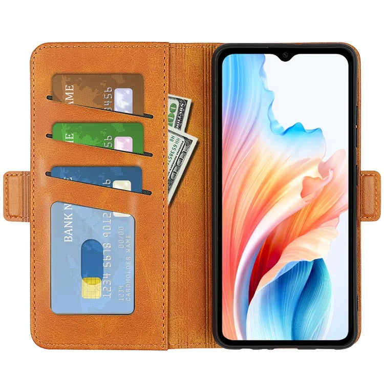 For Oppo A38 4G Case Drop Protection Calf Texture Phone Cover Leather Wallet Stand Shell