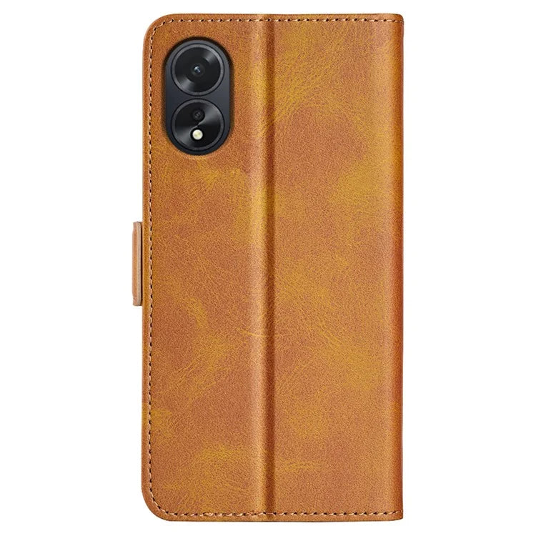 For Oppo A38 4G Case Drop Protection Calf Texture Phone Cover Leather Wallet Stand Shell