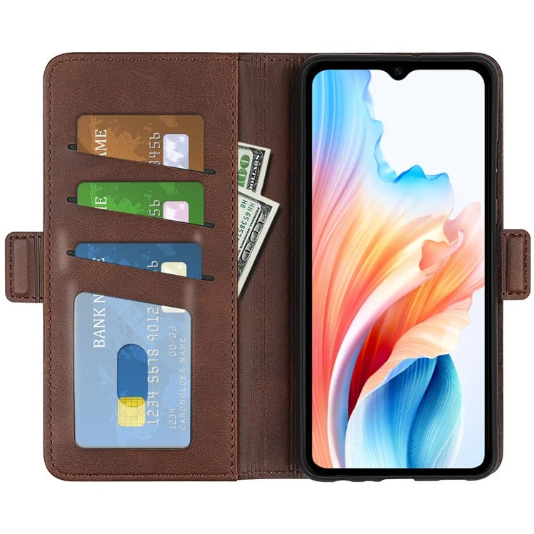 For Oppo A38 4G Case Drop Protection Calf Texture Phone Cover Leather Wallet Stand Shell