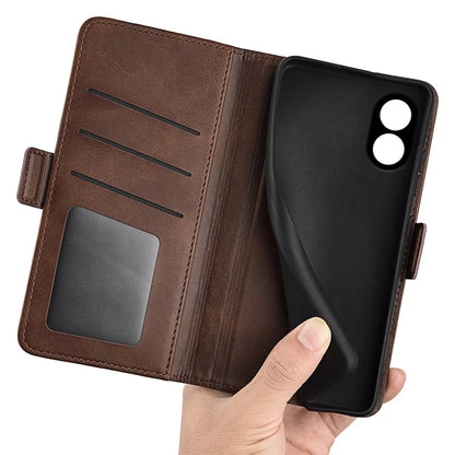 For Oppo A38 4G Case Drop Protection Calf Texture Phone Cover Leather Wallet Stand Shell