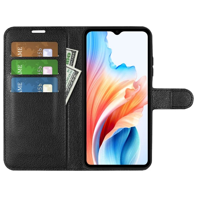For Oppo A38 4G Case Wallet Phone Shell Litchi Texture Stand Leather Cover