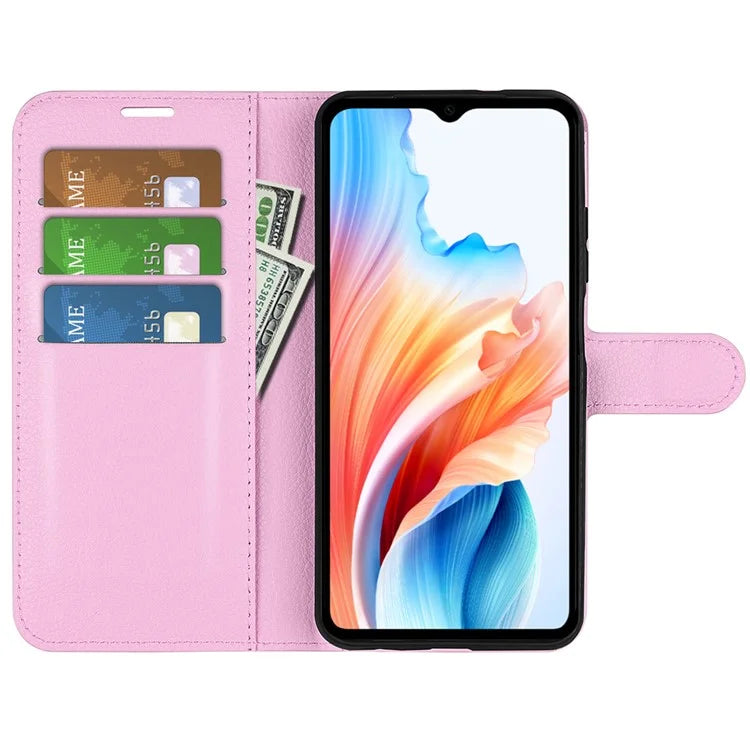 For Oppo A38 4G Case Wallet Phone Shell Litchi Texture Stand Leather Cover