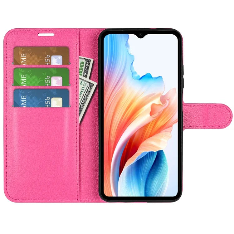 For Oppo A38 4G Case Wallet Phone Shell Litchi Texture Stand Leather Cover