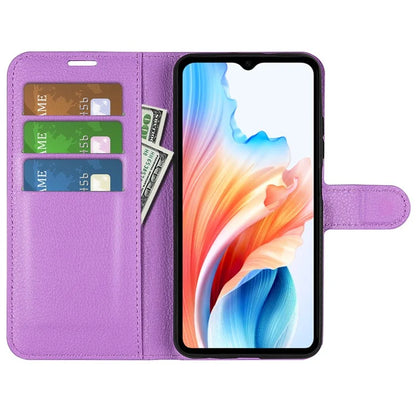 For Oppo A38 4G Case Wallet Phone Shell Litchi Texture Stand Leather Cover