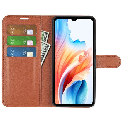 For Oppo A38 4G Case Wallet Phone Shell Litchi Texture Stand Leather Cover