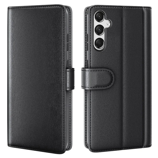 For Samsung Galaxy A25 5G (Global) (161.0 x 76.5 x 8.3mm) Case Slim-Fit Genuine Split Leather Wallet Phone Stand Cover
