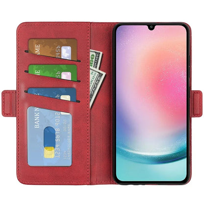For Samsung Galaxy A25 5G (Global) (161.0 x 76.5 x 8.3mm) Case Wallet Calf Texture Phone Cover PU Leather Stand Flip Shell