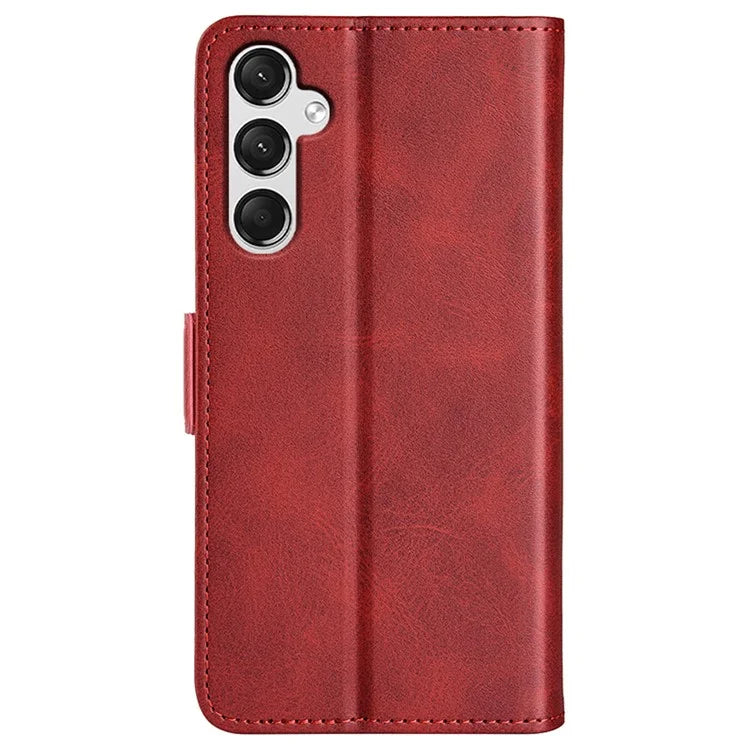 For Samsung Galaxy A25 5G (Global) (161.0 x 76.5 x 8.3mm) Case Wallet Calf Texture Phone Cover PU Leather Stand Flip Shell