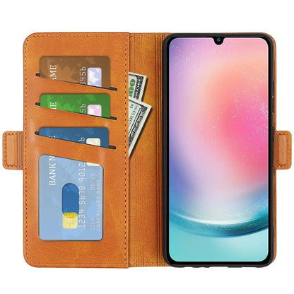 For Samsung Galaxy A25 5G (Global) (161.0 x 76.5 x 8.3mm) Case Wallet Calf Texture Phone Cover PU Leather Stand Flip Shell
