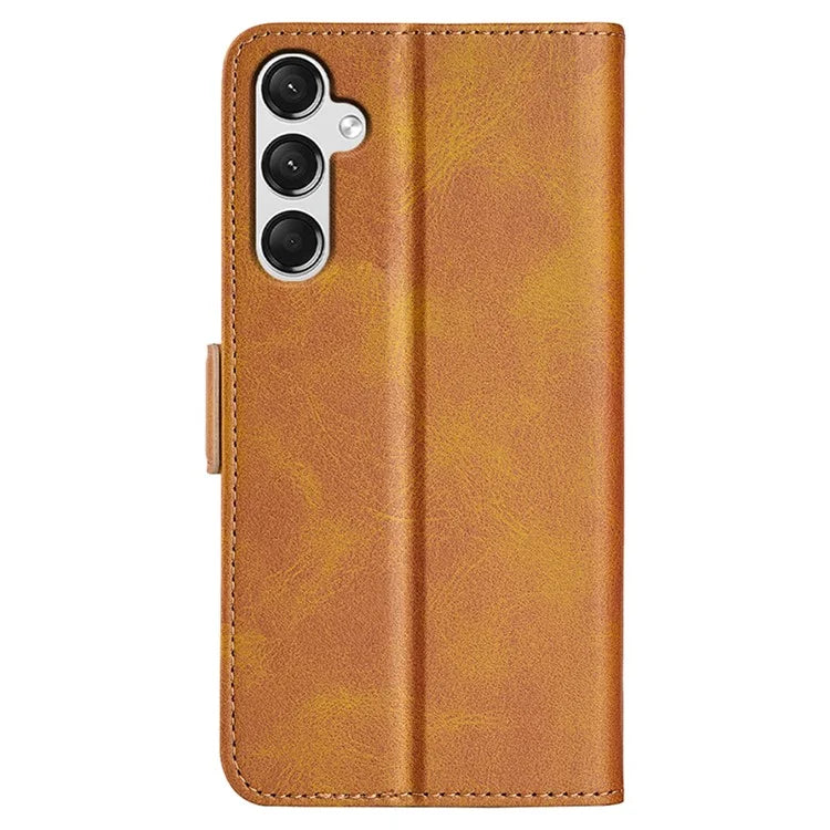 For Samsung Galaxy A25 5G (Global) (161.0 x 76.5 x 8.3mm) Case Wallet Calf Texture Phone Cover PU Leather Stand Flip Shell