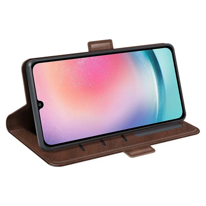 For Samsung Galaxy A25 5G (Global) (161.0 x 76.5 x 8.3mm) Case Wallet Calf Texture Phone Cover PU Leather Stand Flip Shell