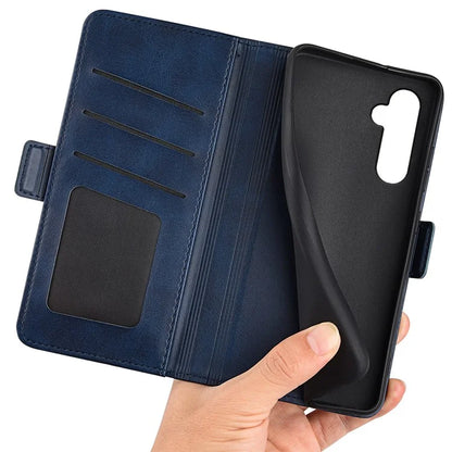 For Samsung Galaxy A25 5G (Global) (161.0 x 76.5 x 8.3mm) Case Wallet Calf Texture Phone Cover PU Leather Stand Flip Shell