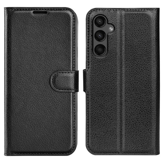 For Samsung Galaxy A15 5G Case Slim-Fit Litchi Texture Stand Wallet Phone Cover PU Leather Shell